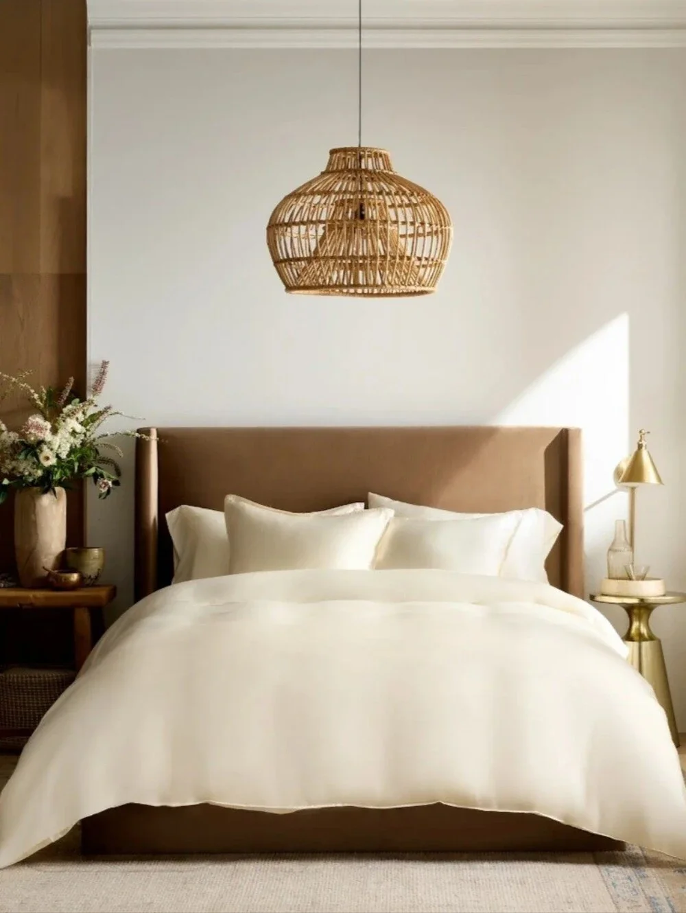 Quince 100% Organic Bamboo Viscose Queen Size Ivory Duvet Cover Set NWOT Preppy